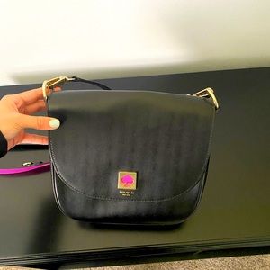 Kate Spade leather black and pink shoulder bag!